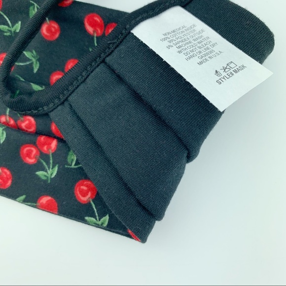 RED CHERRIES REUSABLE MADE IN USA FACE MASK - Picture 2 of 3